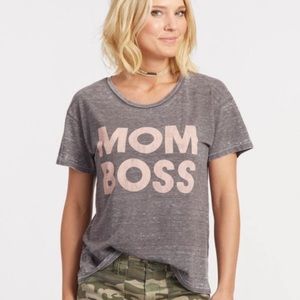 Mom Boss Distressed Graphic Tee